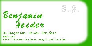 benjamin heider business card